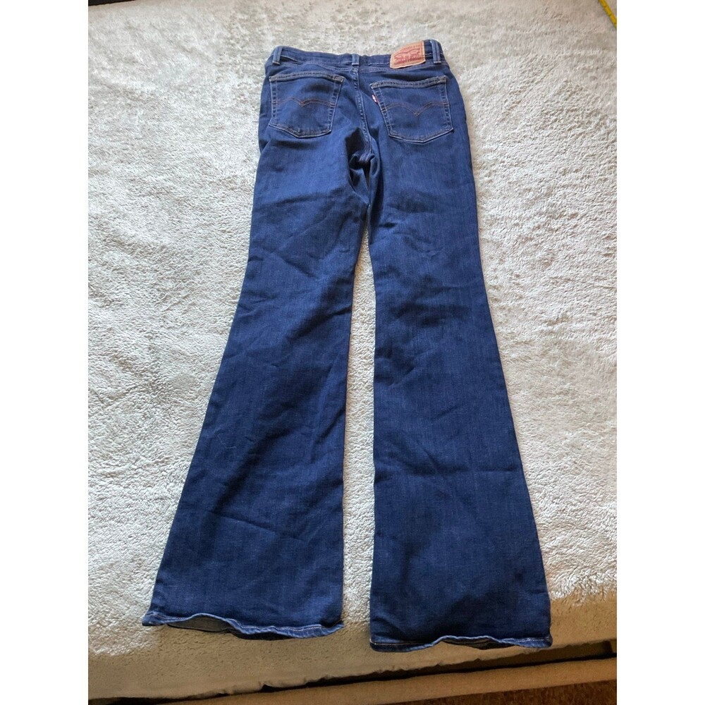 Levis Jeans Womens 27x32 Flare 726 Dark Wash High Rise Stretch Denim Boho Hippie - Picture 6 of 11